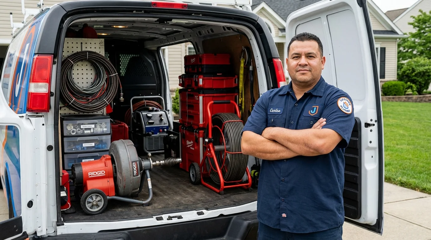 Professional drain cleaning equipment and Johns Plumbing LLC plumber in West Monroe
