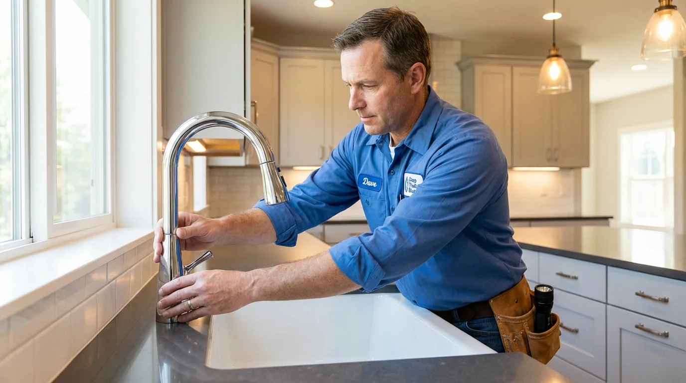 Kitchen faucet installation by Johns Plumbing LLC in West Monroe