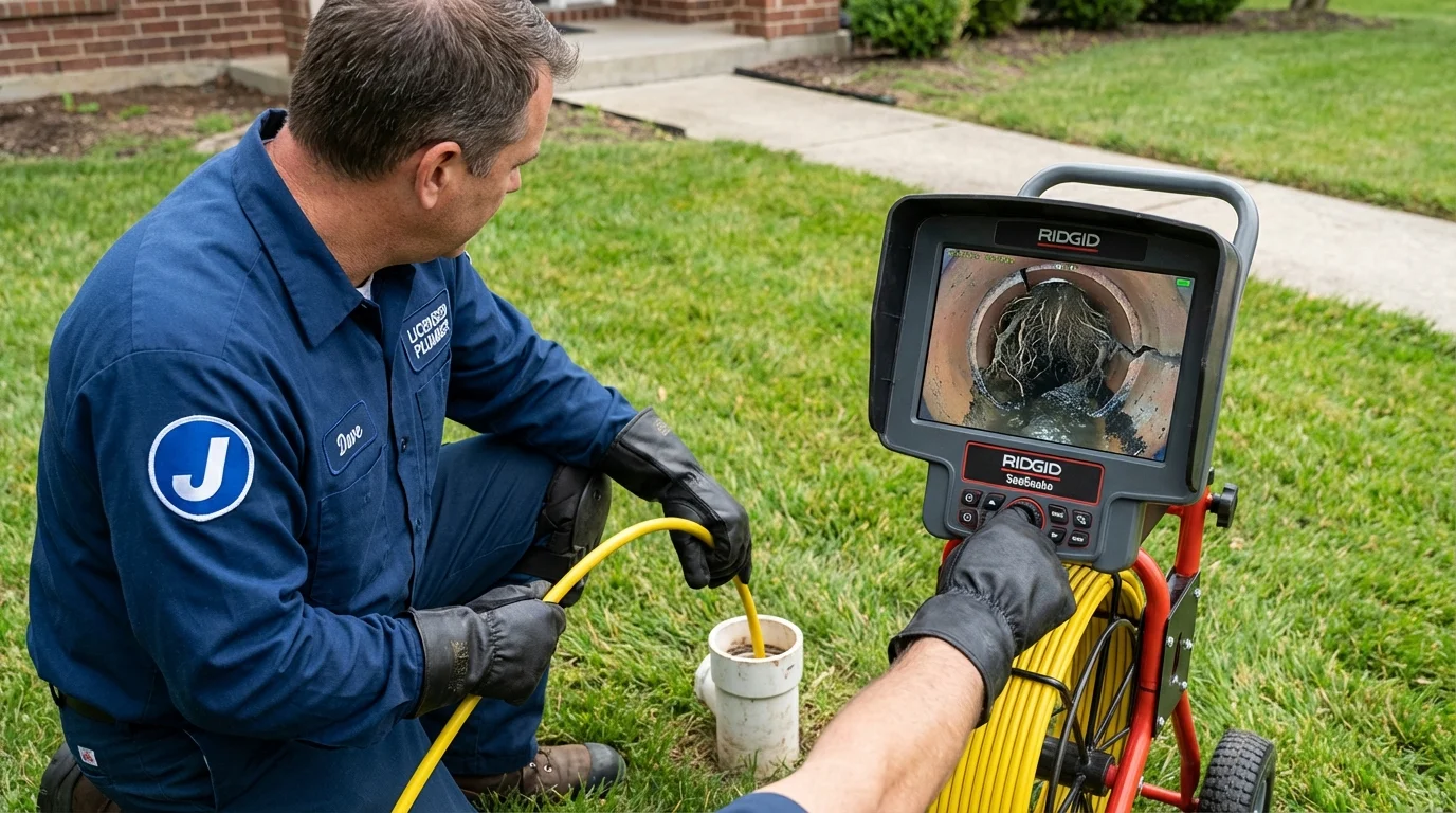 Sewer camera inspection being performed by Johns Plumbing LLC in West Monroe